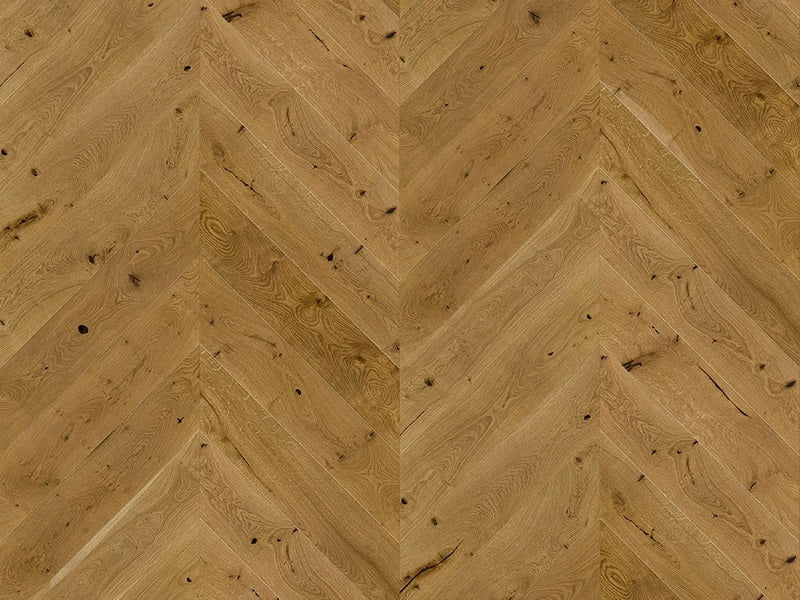 Smoked Brushed Matt Lacquered Engineered European Oak Chevron 14/3mm x 130mm