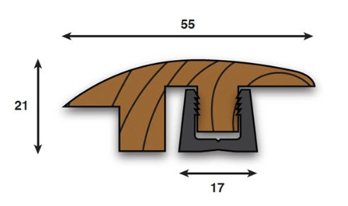 Natural Oak Wood Semi Ramp 2m