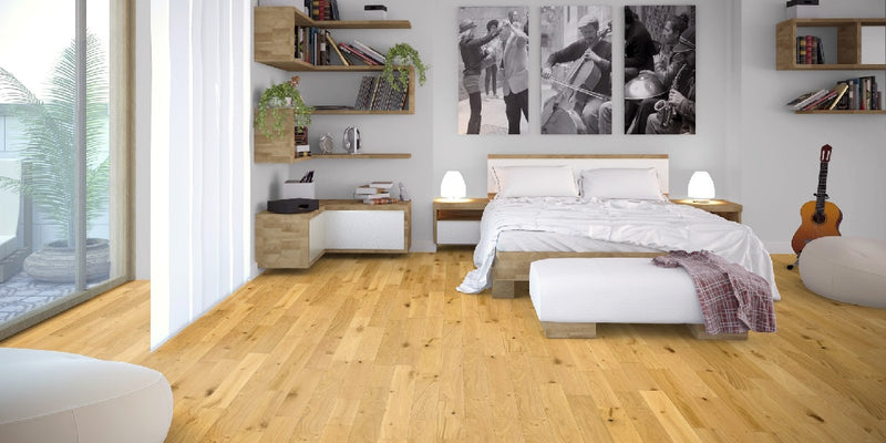 150mm Classic Engineered European Rustic Oak Wood Flooring Natural Brushed Matt Lacquered