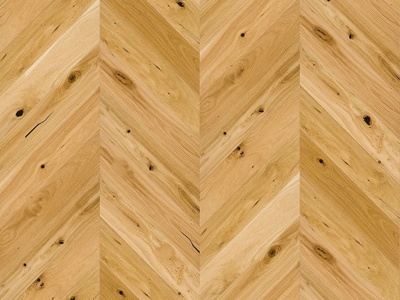 Timba Floor BRUSHED MATT LACQUERED ENGINEERED EUROPEAN OAK CHEVRON 14/3MM X 130MM